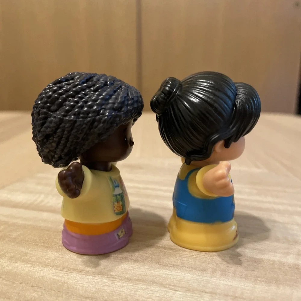 Fisher Price Little People Figures Lot 2 Female Farmer & African American Hiker